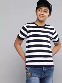 Boys Cotton Striped T-shirt