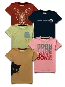 Pack Of 5 Printed T-shirt