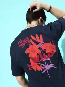 Men Floral Printed Loose T-shirt