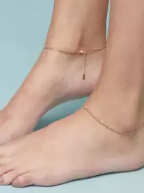 Women Set Of 2 Silver Anklets