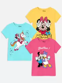 Girls Minnie Mouse Printed T-shirt