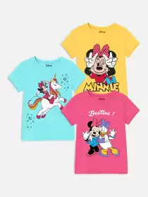 Girls 3 Minnie Mouse T-shirts