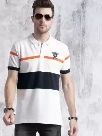 Striped Polo Pure Cotton T-shirt