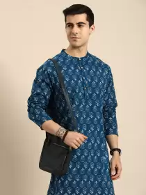 Men Printed Kurta with Pyjamas