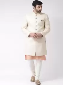 Men Solid Sherwani Set