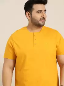 Men Plus Size Solid T-shirt