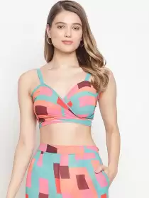 Women Printed Swim Wear Tops