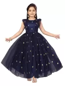 Girls Embellished Net Dress
