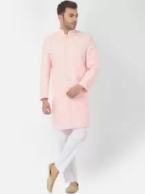 Men Embroidered Kurta with Trousers