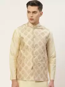 Men Woven Design Nehru Jackets