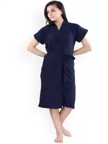 Women Solid Bathrobe