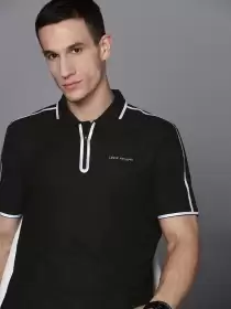 Men Solid Polo Collar T-shirt