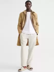 Men Regular Fit Linen Trousers