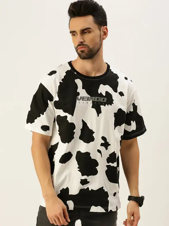 Men Camouflage Printed Loose T-shirt image