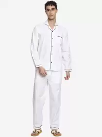 Men Pure Cotton Night Suit