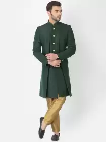 Men Solid  Sherwani Set