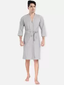 Men Solid Bath Robe