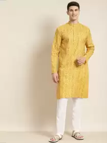 Men Printed Kurta with Churidar