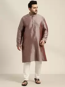 Men Plus Size Geometric Kurta