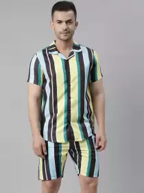 Men Striped Night Suit