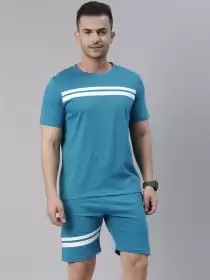 Men Striped Night Suit