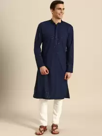 Men Sequinned Chikankari Kurta