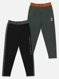 Boys Pack Of 2 Solid Track Pants