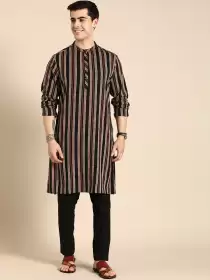 Men Striped Kurta with Trousers