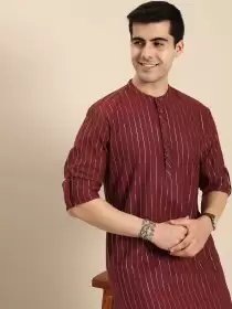 Men Striped Straight Kurta