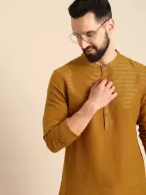 Men Striped Pure Cotton Kurta
