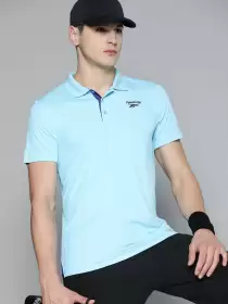 Men Brand Logo Printed Speedwick Polo Collar T-shirt