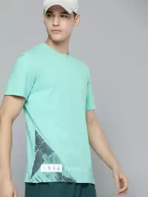 Men Brand Logo Printed Slim Fit T-shirt