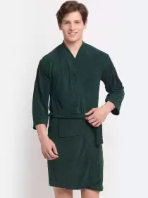 Men Solid Bath Robe