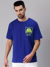 Men Printed Applique Loose T-shirt
