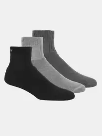 Men Pack Of 3 Solid Cotton Socks