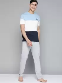 Men Colourblocked Pyjama Set