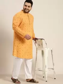 Plus Size Men Printed Kurta
