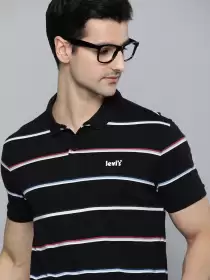 Men Pure Cotton Stripe T-shirt