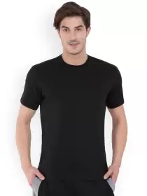 Solid Round Neck Pure Cotton T-shirt