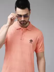 Men Striped Polo Collar Slim Fit T-shirt
