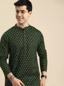 Men Printed Kurta with Trousers