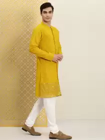 Men Embroidered Kurta with Trousers