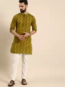 Men Cotton Kurta with Trousers