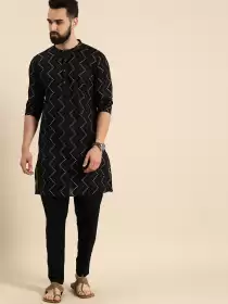 Men Printed Kurta with Trousers