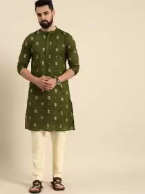 Men Printed Kurta with Trousers