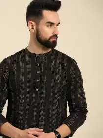 Men Striped Pure Cotton Kurta