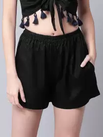 Women Solid Swim Shorts