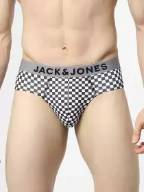 Men Checked Basic Briefs