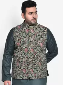 Men Printed Woven Nehru Jacket