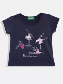 Girls Printed Cotton T-shirt